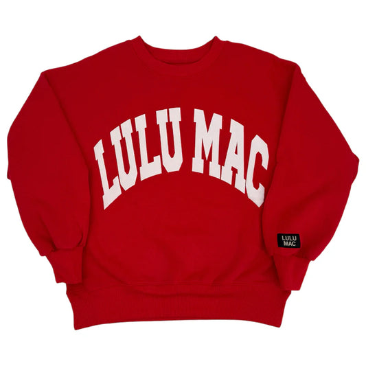 Lulu Mac Sweatshirt Red with White Puff