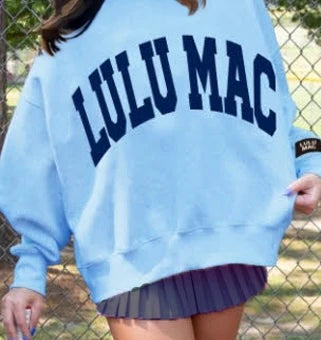Lulu Mac Sweatshirt Blue with Navy Puff
