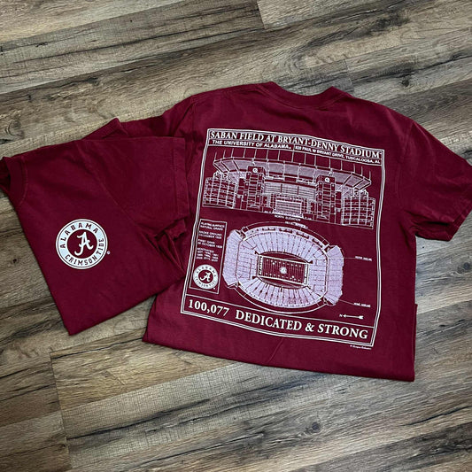 Alabama Stadium Blueprint Short Sleeve