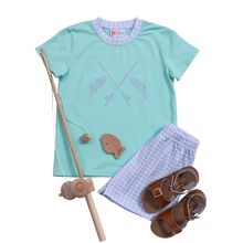 Load image into Gallery viewer, Fishing Embroidery Boy Short Set