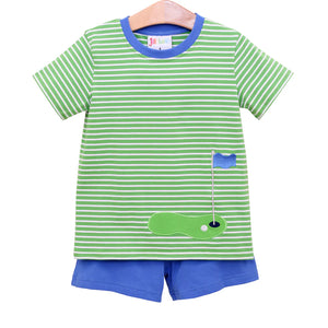 Golf Embroidery Boy Short Set