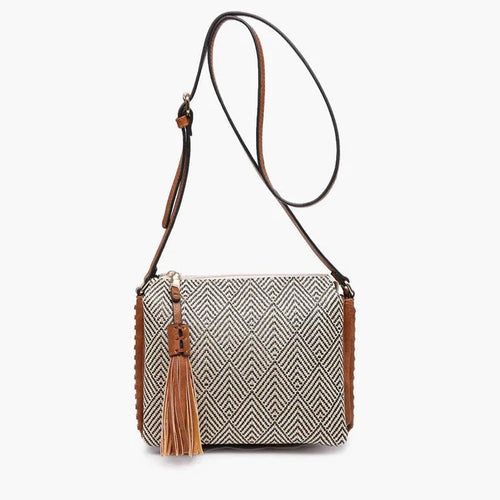 Sabrina 2 Tone Crossbody- Black/Natural
