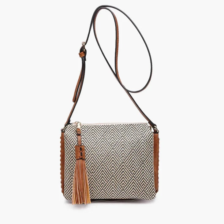 Sabrina 2 Tone Crossbody- Black/Natural