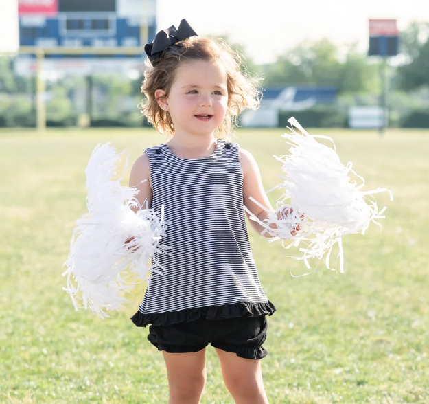 Jellybean Black Stripe Swing Back Bloomer Set