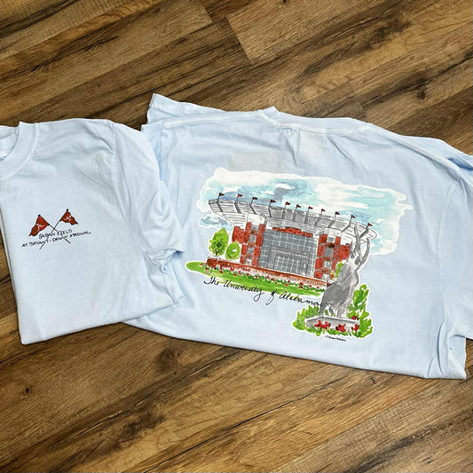 Alabama Watercolor Stadium Short Sleeve
