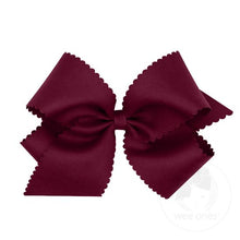 Load image into Gallery viewer, WEE Ones Grosgrain Scallop Edge Hairbow Clip