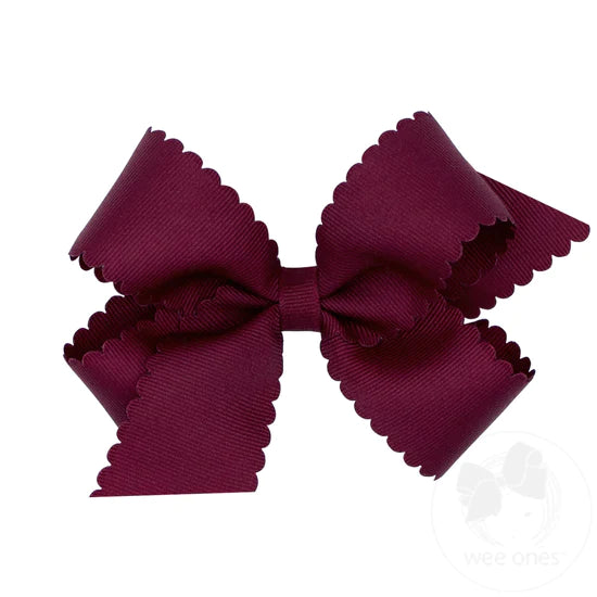 WEE Ones Grosgrain Scallop Edge Hairbow Clip