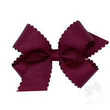 Load image into Gallery viewer, WEE Ones Grosgrain Scallop Edge Hairbow Clip