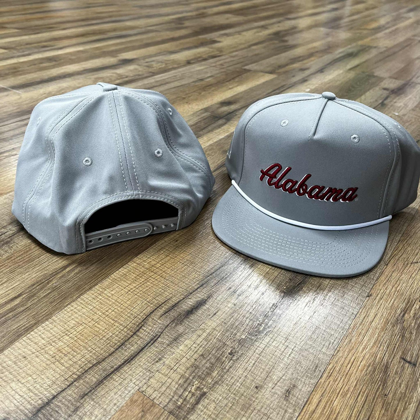 3D AL Hat Rope Flat Bill Grey