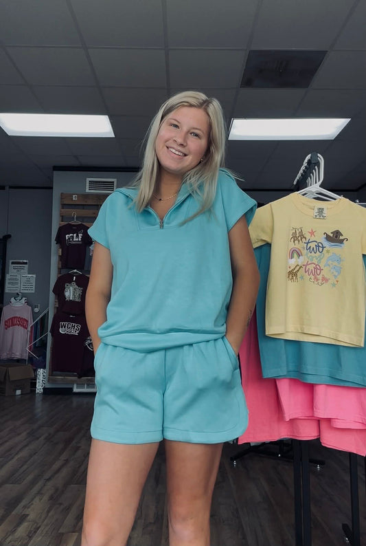 Scuba Shorts Set Aqua