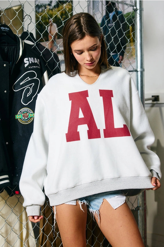Alabama/AL Reversible Grey Pullover