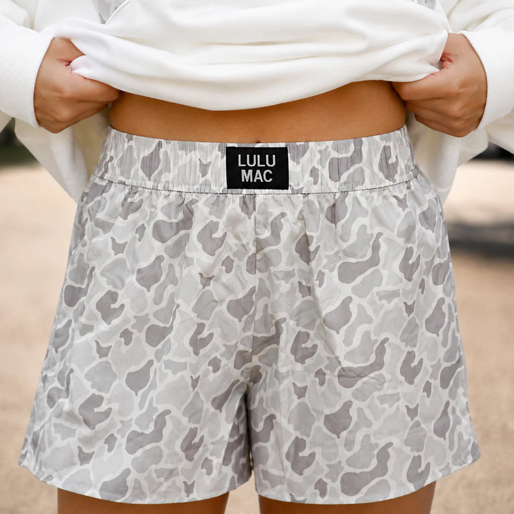 Lulu Mac Boxer Shorts White Camo