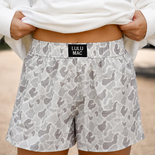 Lulu Mac Boxer Shorts White Camo