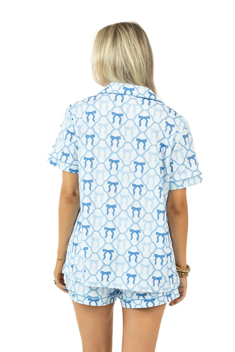 Pajamas Blue with Mini Blue Bows