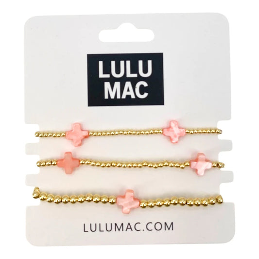Lulu Mac Cross Stack Lt Pink