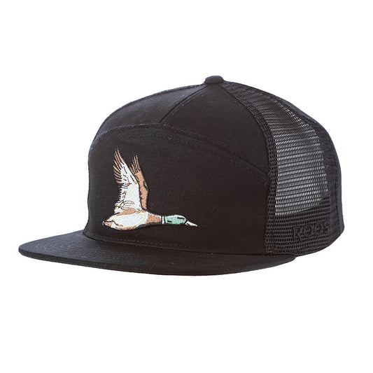 Roost Black 7 Panel Duck Hat Youth