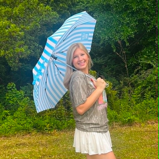 Lulu Mac Umbrella Blue Stripe