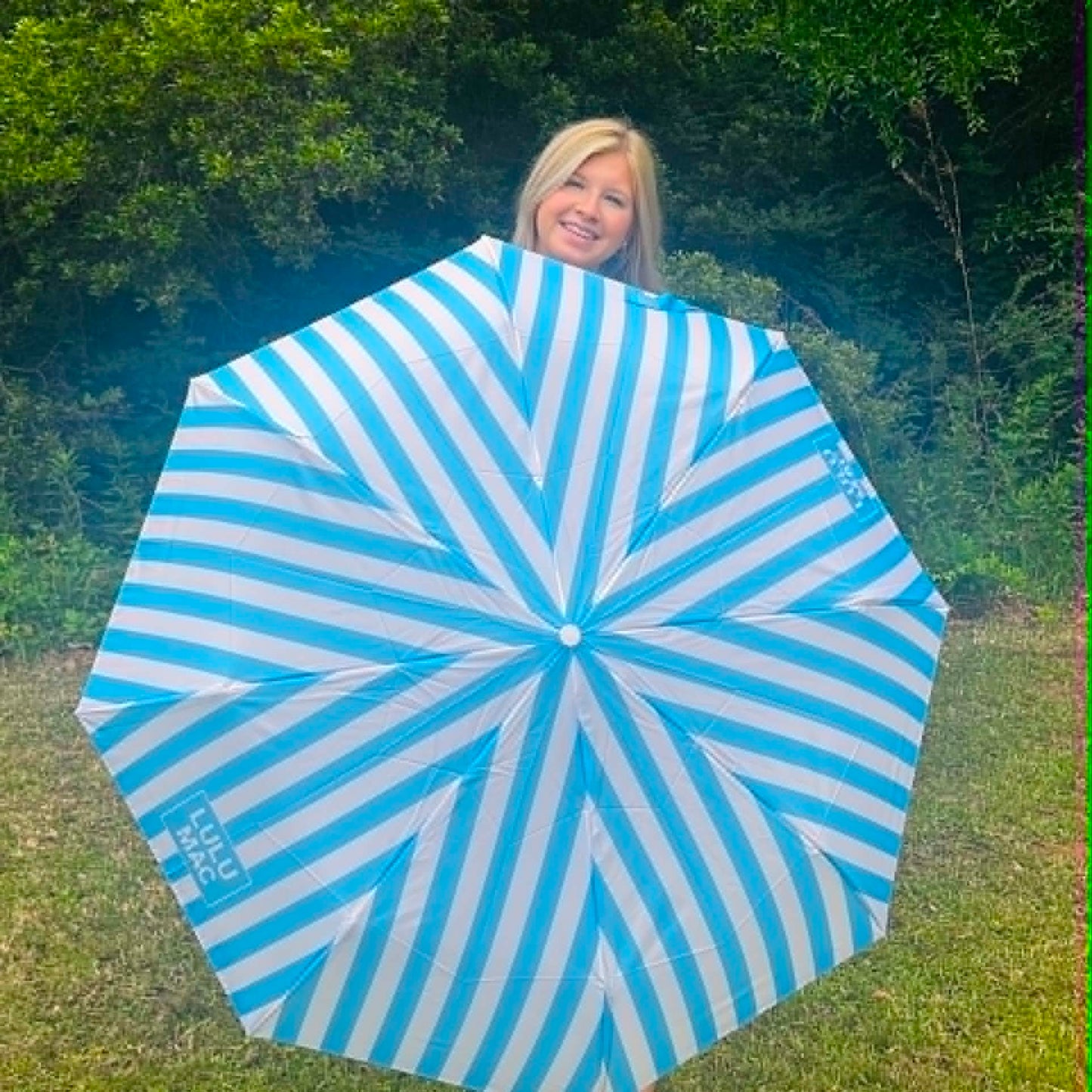 Lulu Mac Umbrella Blue Stripe