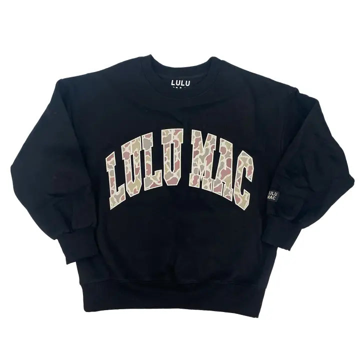 Lulu Mac Sweatshirt Black with Camo