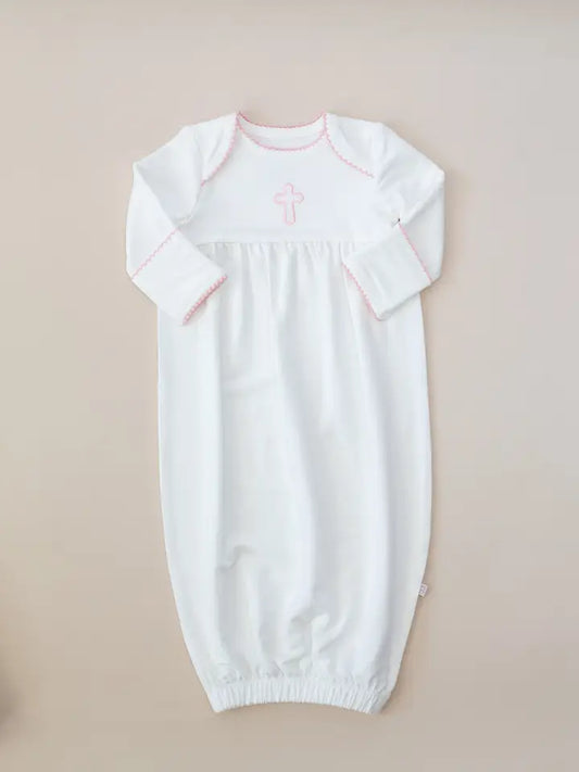 Pink Cross Embroidered Gown