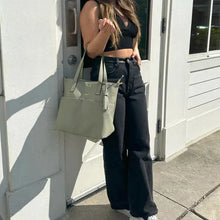 Load image into Gallery viewer, Cassandra Double Pocket Tote- Mauve