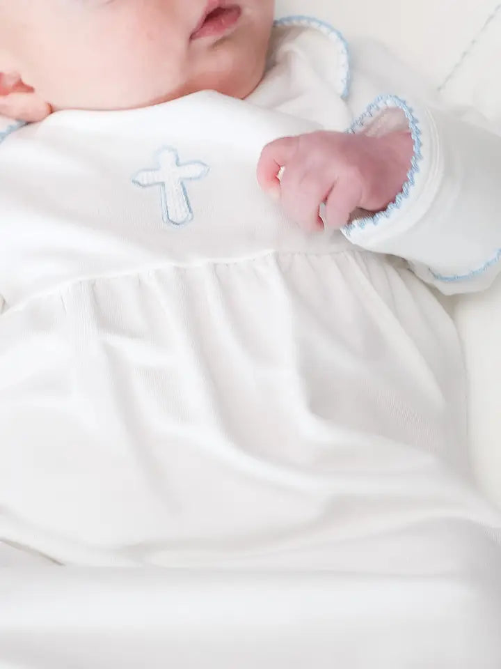 Blue Cross Embroidered Gown