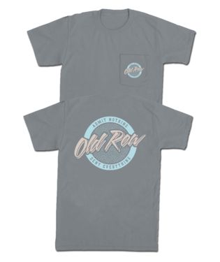 Old Row Circle Logo Grey and Blue Short Sleeve