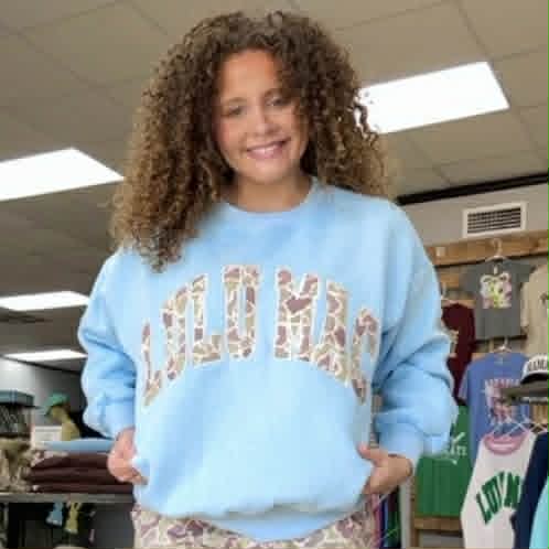Lulu Mac Sweatshirt Light Blue with Camo