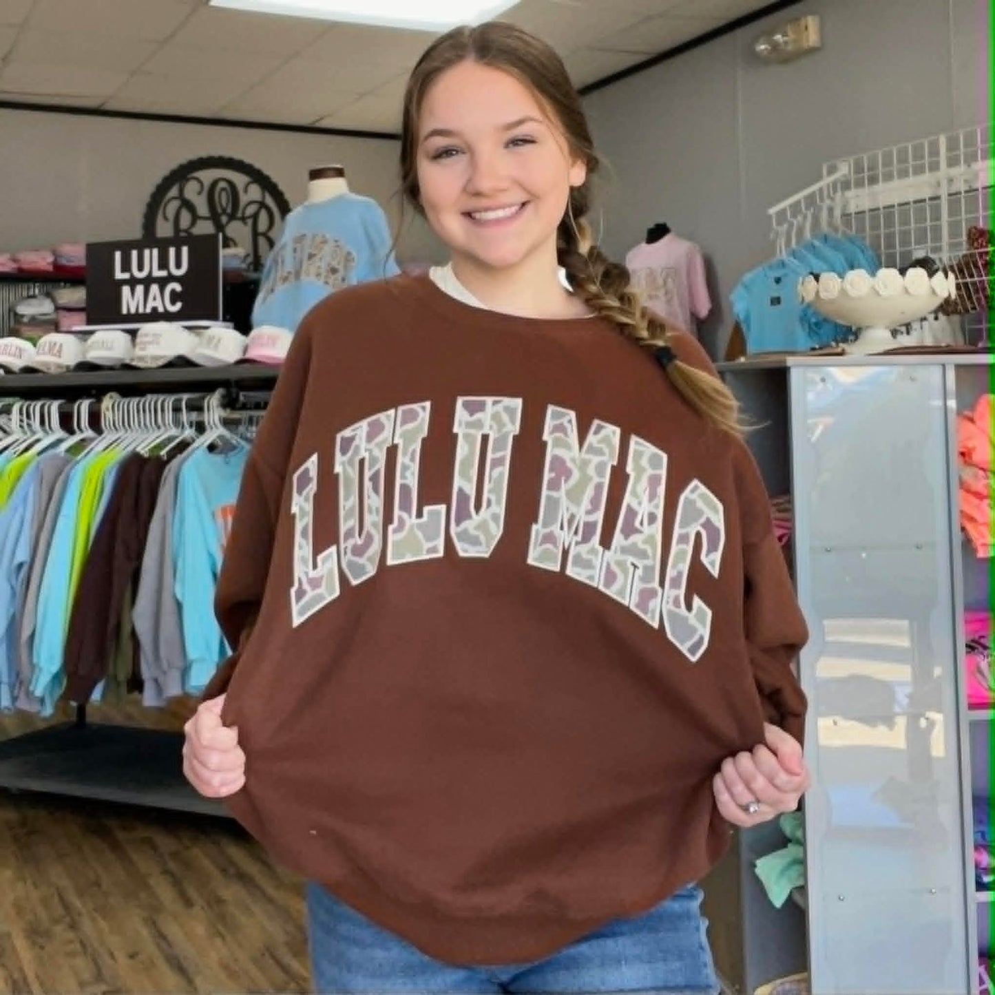 Lulu Mac Sweatshirt Brown with Camo