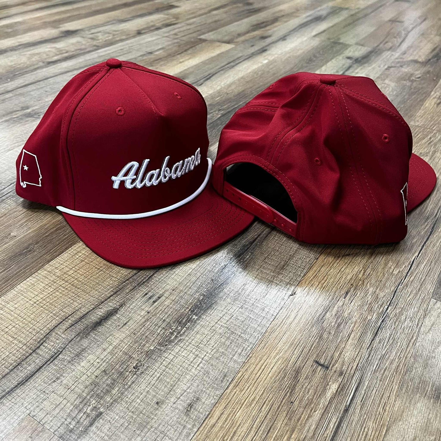 3D AL Hat Rope Flat Bill Crimson