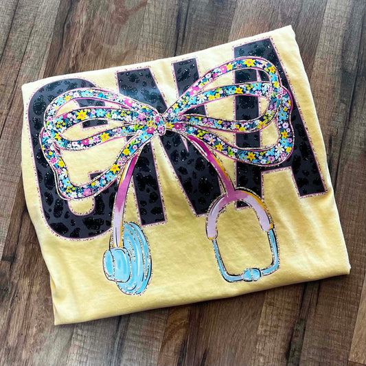 CNA Stethoscope Bow Short Sleeve