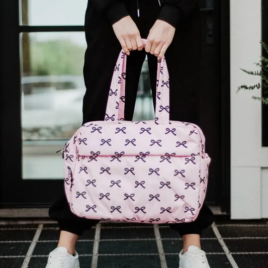 Duffel Weekender Pink with Black Bows
