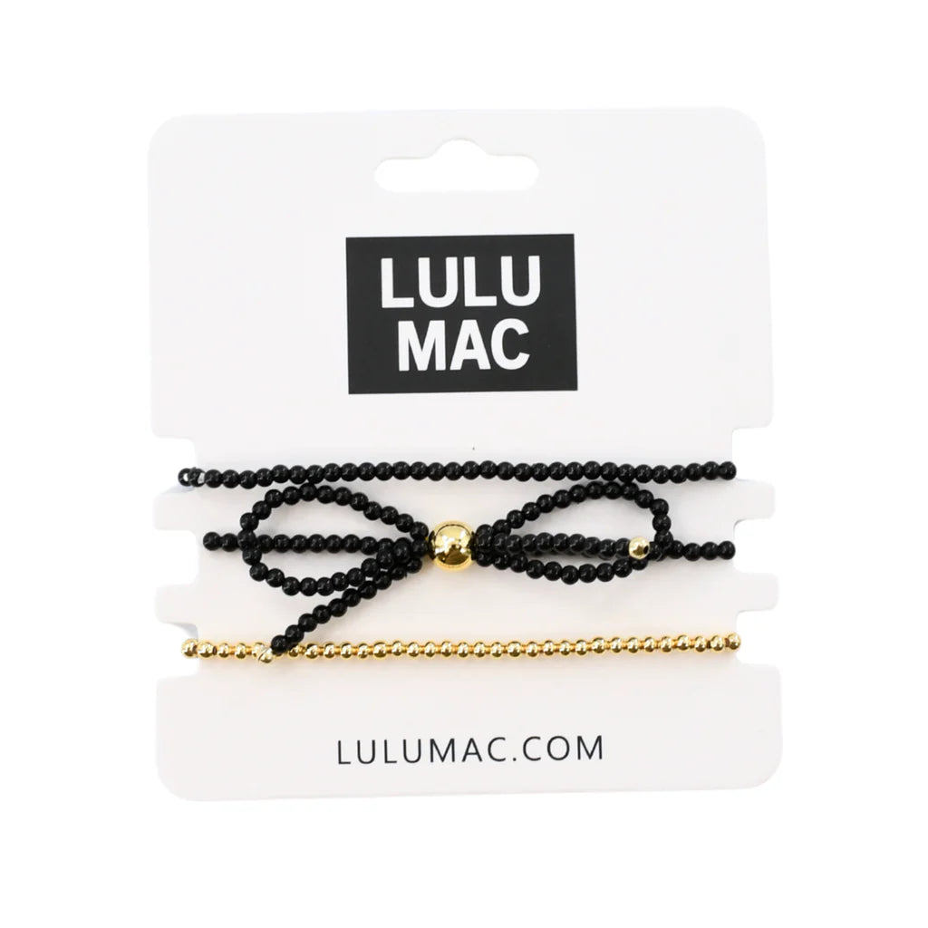 Lulu Mac Stack Bracelet Bow Black