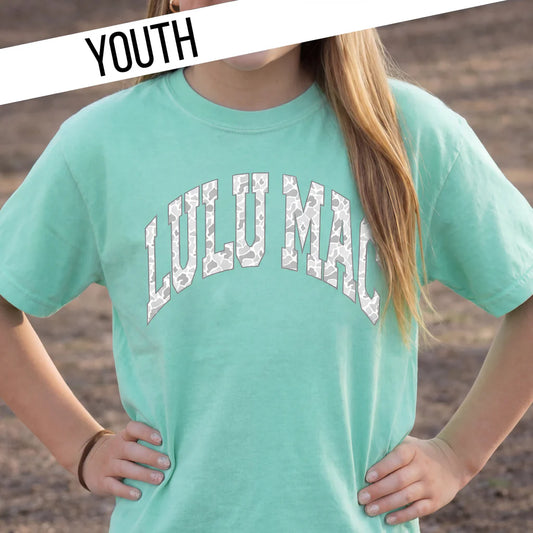 Lulu Mac Youth T-Shirt Mint Camo