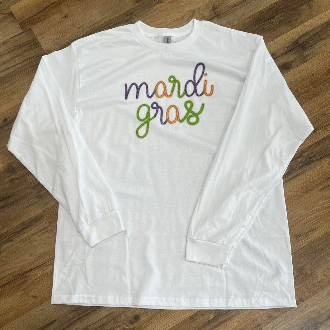 Faux Tinsel Mardi Gras Shirt