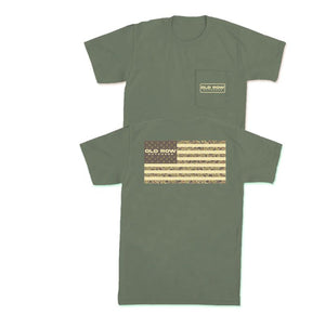 Old Row Outdoors 80s Camo Flag Short Sleeve Shirt
