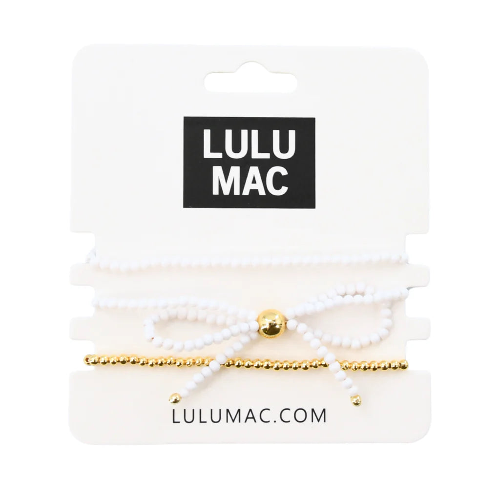 Lulu Mac Stack Bracelet Bow White