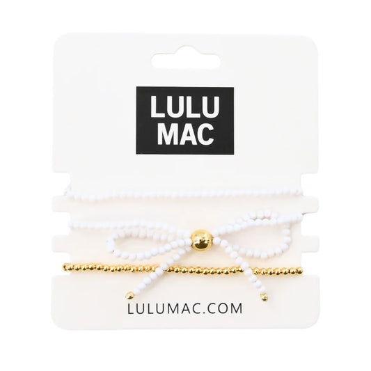 Lulu Mac Stack Bracelet Bow White