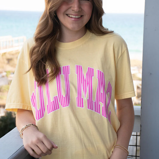 Lulu Mac T-Shirt Butter Pink Stripe
