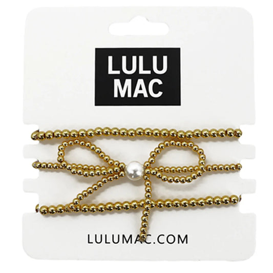 Lulu Mac Stack Bracelet Bow Gold
