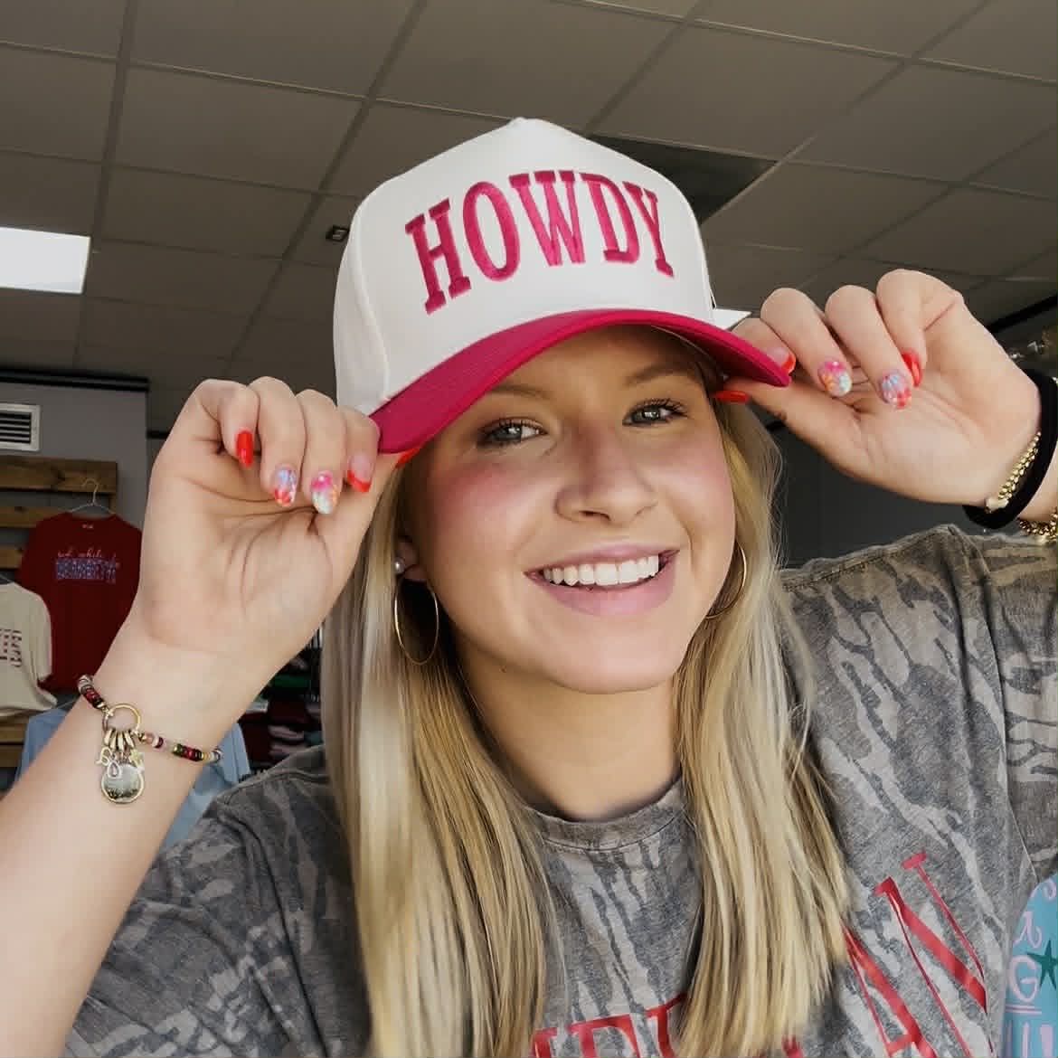Lulu Mac Hat Howdy Hot Pink