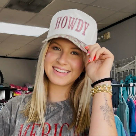 Lulu Mac Hat Camo Howdy Rose