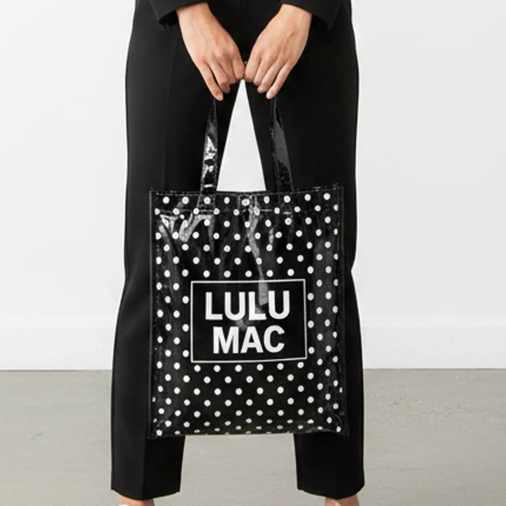Lulu Mac Reusable Tote Black White Dot