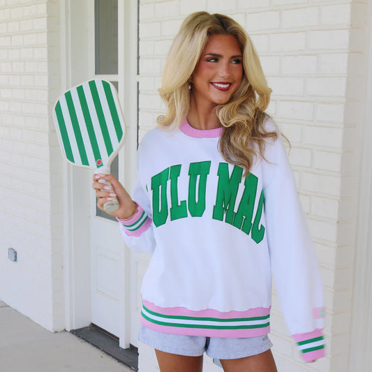 Lulu Mac Sweatshirt Green/Pink/White