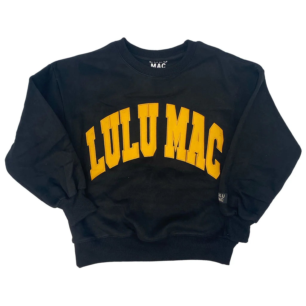 Lulu Mac Sweatshirt Black with Yellow Stitch