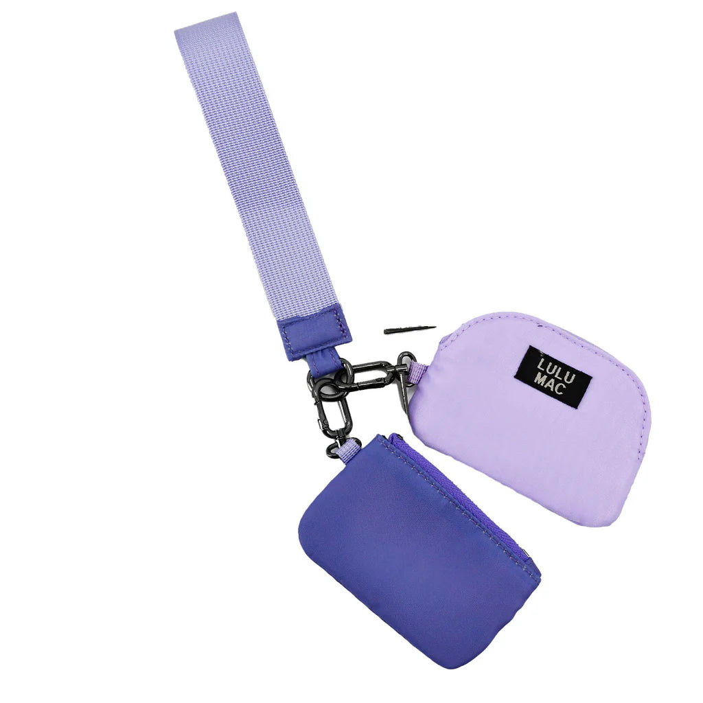 Lulu Mac Double Pouch Wristlet Purple/Lilac