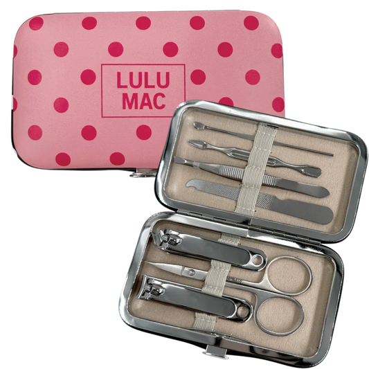 Lulu Mac Manicure Set Hot Pink Dot