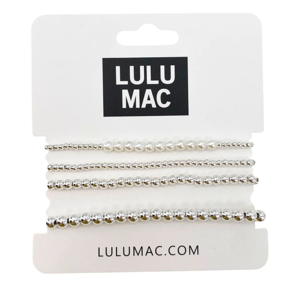 Lulu Mac 4 Stack Bracelet Silver