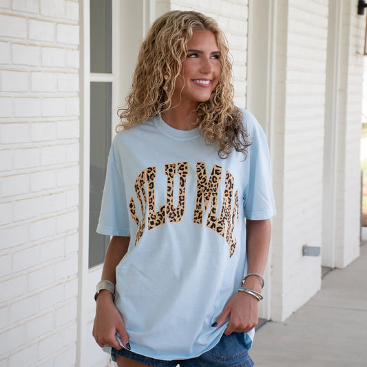 Lulu Mac T-Shirt Light Blue Leopard