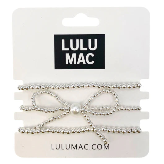 Lulu Mac Stack Bracelet Bow Silver